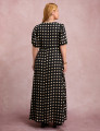 Vestido Longo Poá Gola Boba Preto
