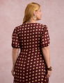 Vestido Longo Poá Gola Boba Vinho