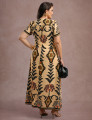Vestido Longo Estampado Bege 