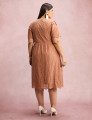 Vestido Lasie Com Botões Marrom