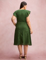 Vestido Mid Com Textura Pipoquinha Verde 