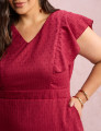 Vestido Mid Com Textura Pipoquinha Vinho