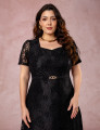 Vestido Midi Decote Princesa Preto