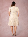 Vestido Midi Decote Princesa Bege 