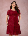 Vestido Midi Decote Princesa Vinho