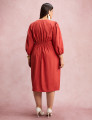 Vestido Midi Botões Metais Na Pala Telha