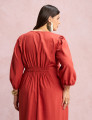 Vestido Midi Botões Metais Na Pala Telha