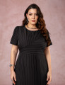 Vestido Longuete Risca De Giz Preto