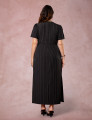 Vestido Longuete Risca De Giz Preto