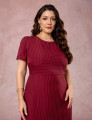 Vestido Longuete Risca De Giz Vinho