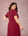Vestido Longuete Risca De Giz Vinho