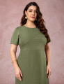 Vestido Longuete Risca De Giz Musgo
