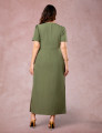 Vestido Longuete Risca De Giz Musgo