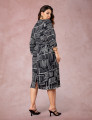 Vestido Midi Estampado Chemise Preto