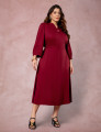 Vestido Midi Encorpado Com Nervuras Vinho