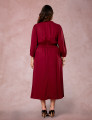 Vestido Midi Encorpado Com Nervuras Vinho