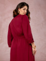 Vestido Midi Encorpado Com Nervuras Vinho