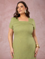 Vestido Midi Detalhe No Decote Verde 