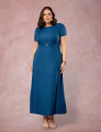 Vestido longo Com Fivela Marinho