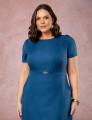 Vestido longo Com Fivela Marinho