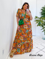 Vestido Longo Crepe Laranja