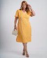 Vestido Curto Tubinho Alfaiataria Com Vivo Amarelo
