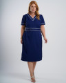 Vestido Curto Tubinho Alfaiataria Com Vivo Marinho