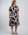 Vestido Midi Crepe Encorpado Estampado Preto