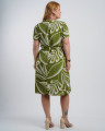 Vestido Midi Viscose Estampado Com Vivo Verde