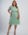 Vestido Midi Tule Com Bordado Verde 